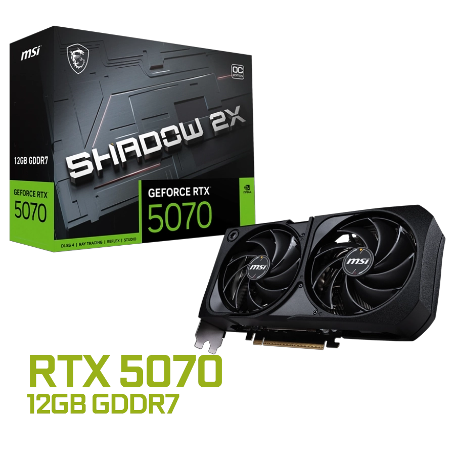 Placa de Video MSI GeForce RTX 5070 12G SHADOW 2X OC 12GB GDDR7 192bit PCIe 5.0