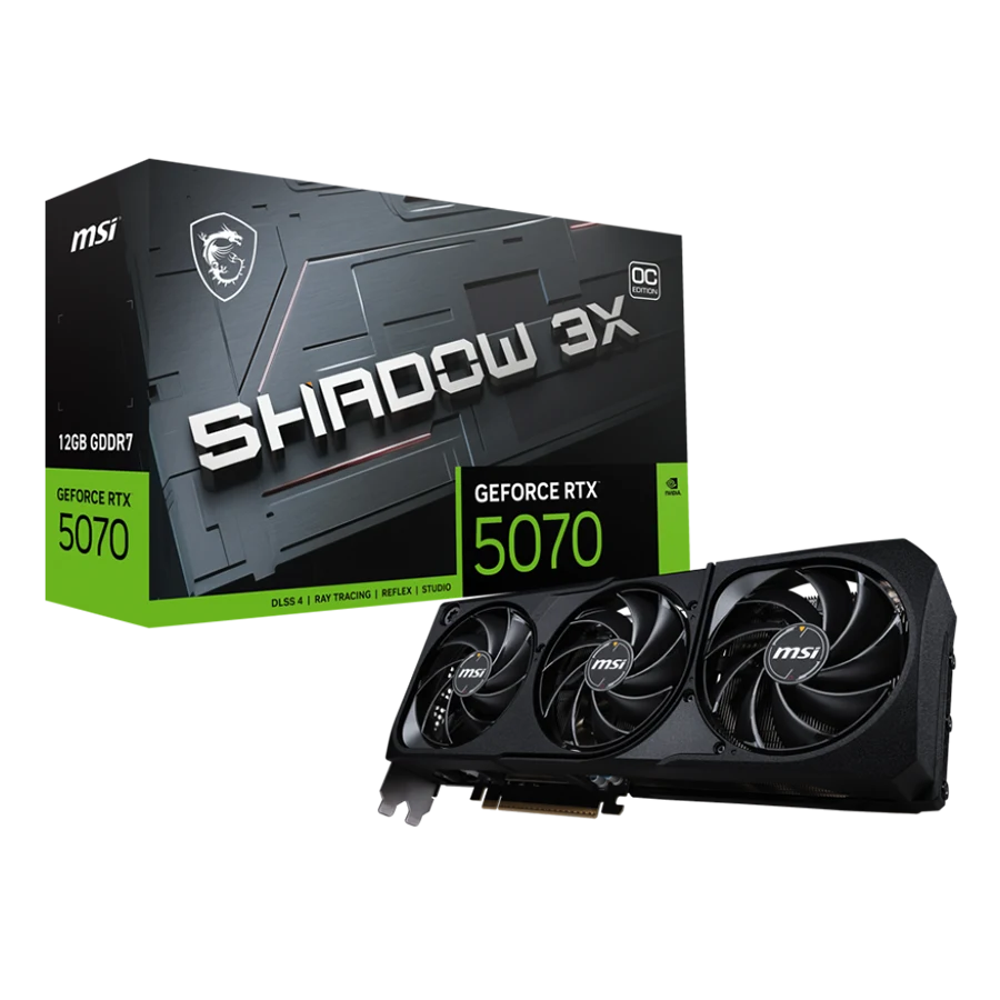 Placa de Video MSI GeForce RTX 5070 12G SHADOW 3X OC 12GB GDDR7 192bit PCIe 5.0