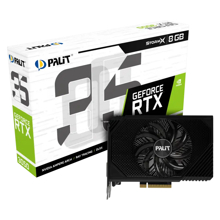 Placa de Video Palit GeForce RTX 3050 StormX V1 8GB GDDR6 128bit PCIe 4.0 DVI HDMI DP