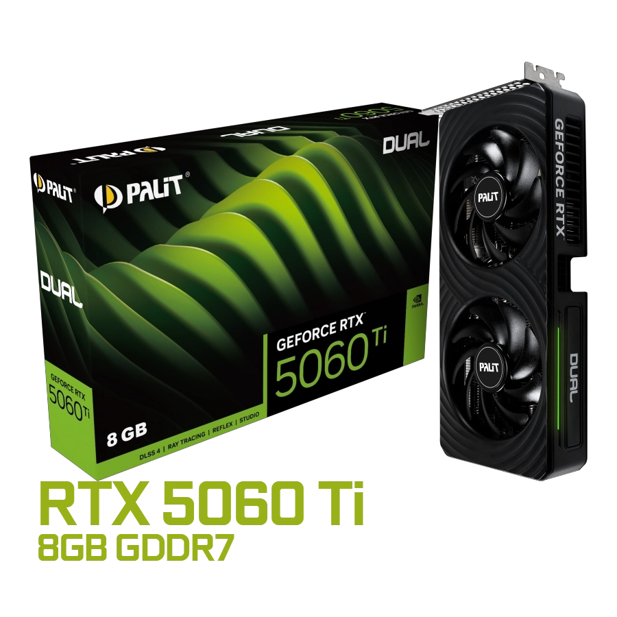 Placa de Video Palit GeForce RTX 5060 Ti Dual 8GB GDDR7 128bit PCIe 5.0