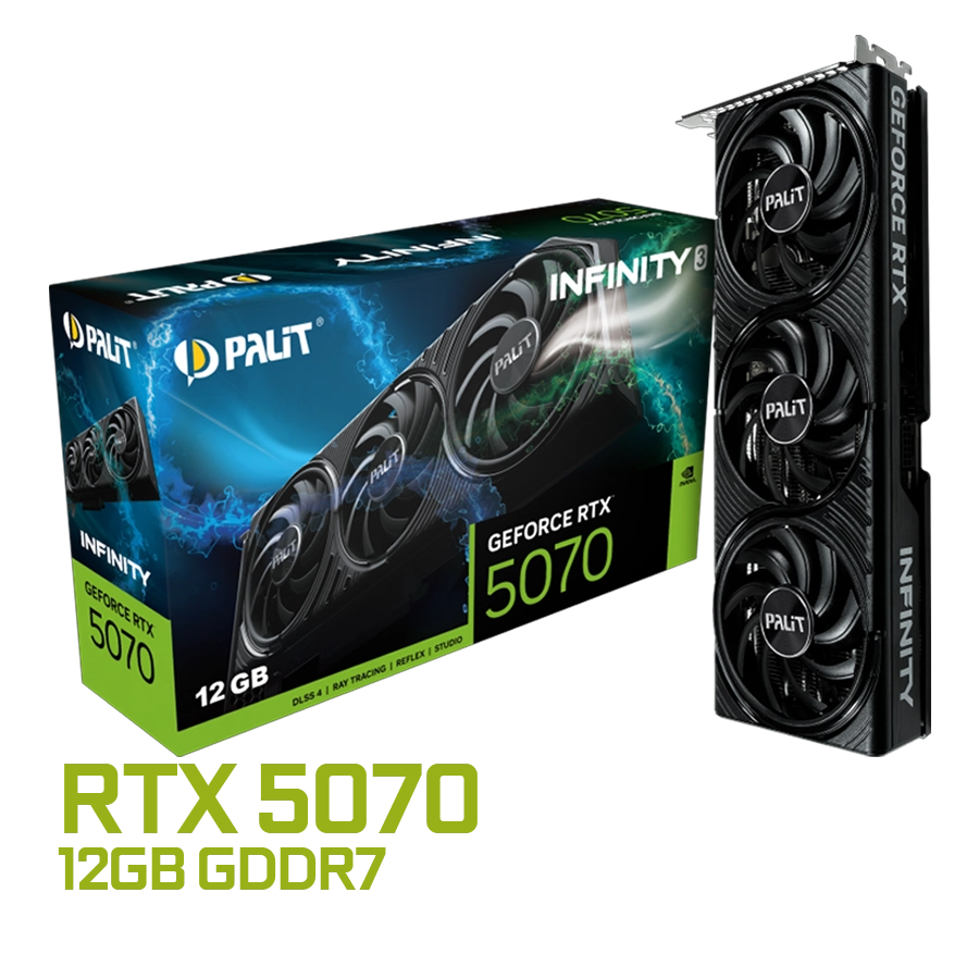 PLACA DE VIDEO PALIT GEFORCE RTX 5070 INFINITY 3 12GB GDDR7 192BIT PCIE 5.0 SFF