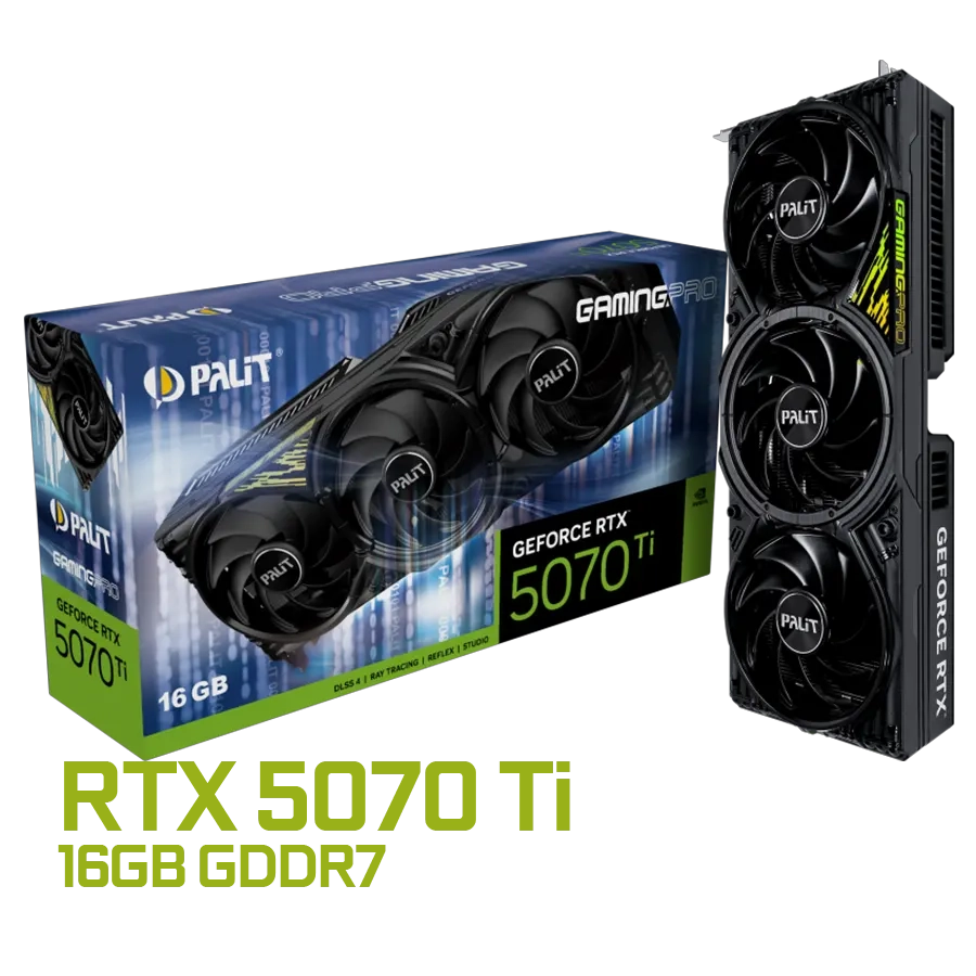 PLACA DE VIDEO PALIT GEFORCE RTX 5070 TI GAMINGPRO V1 16GB GDDR7 256BIT PCIE 5.0 ARGB + DOOM