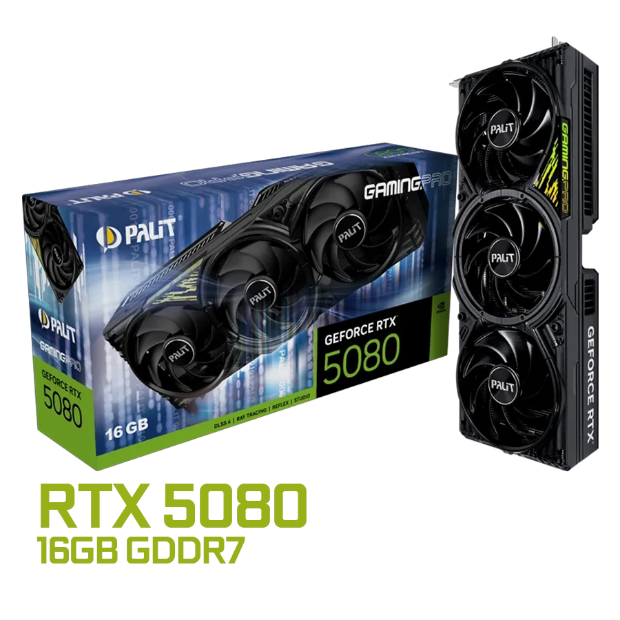 PLACA DE VIDEO PALIT GEFORCE RTX 5080 GAMINGPRO 16GB GDDR7 256BIT PCIE 5.0 ARGB