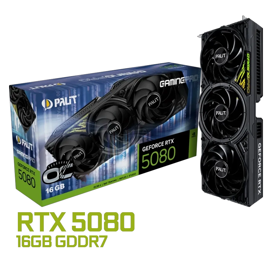 Placa de Video Palit GeForce RTX 5080 GamingPro OC 16GB GDDR7 256bit PCIe 5.0 ARGB + RE requiem