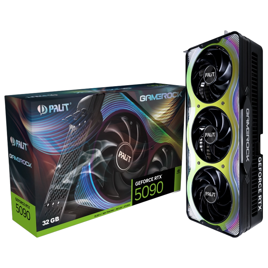 Placa de Video Palit GeForce RTX 5090 GameRock 32GB GDDR7 512bit PCIe 5.0 ARGB + DOOM