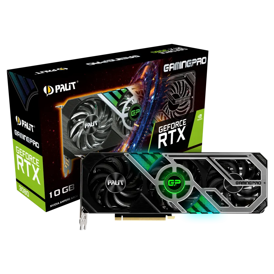 PLACA DE VIDEO PALIT NVIDIA GEFORCE RTX 3080 GAMINGPRO 10GB GDDR6X PCIE 4.0 ARGB
