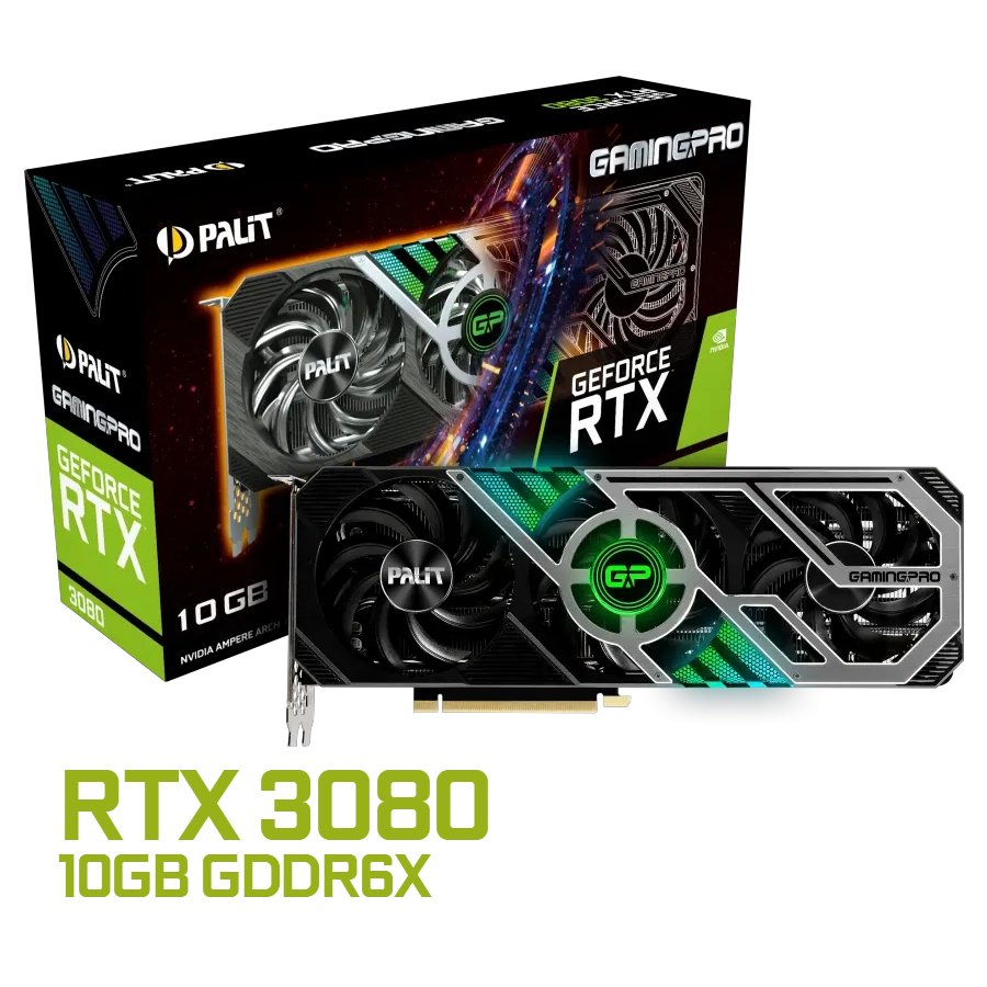 PLACA DE VIDEO PALIT NVIDIA GEFORCE RTX 3080 GAMINGPRO 10GB GDDR6X PCIE 4.0 ARGB