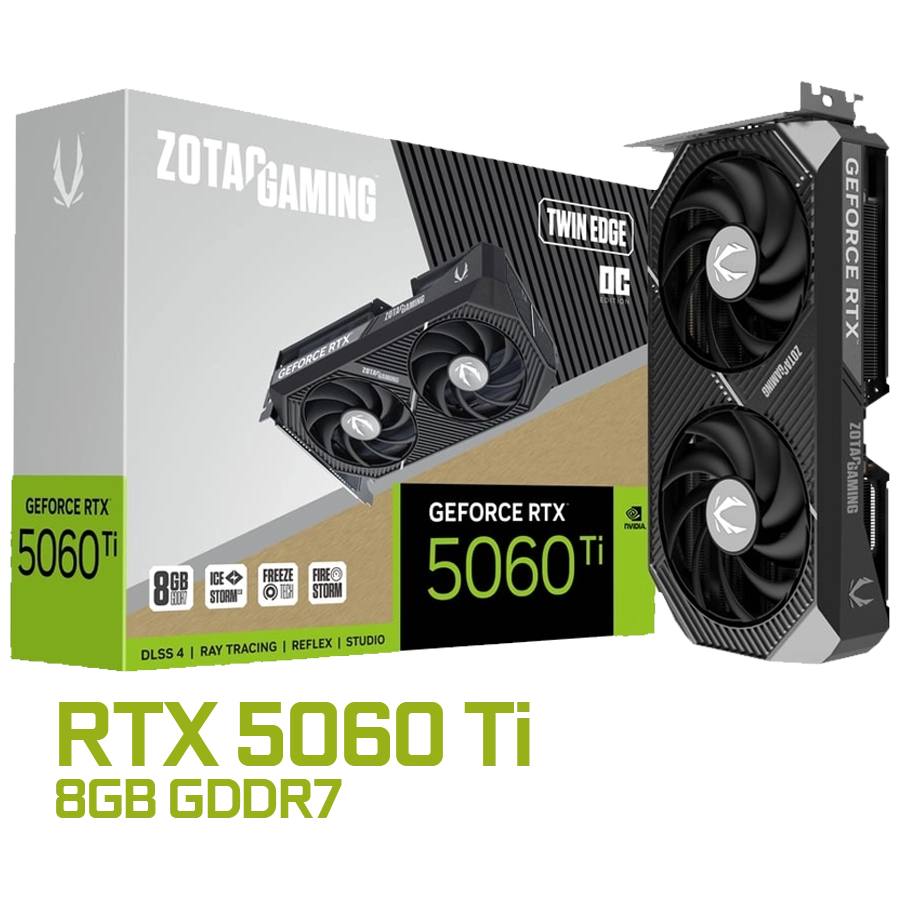 Placa de Video ZOTAC GAMING GeForce RTX 5060 Ti Twin Edge OC 8GB GDDR7 128bit PCIe 5.0
