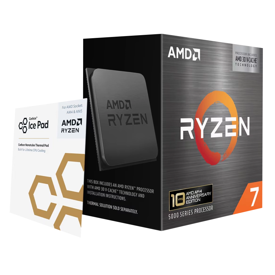 PROCESADOR AMD RYZEN 7 5800X3D 8C/16T 4.5GHZ 100MB AM4 10TH ANNIVERSARY EDITION C/ CARBICE ICE PAD