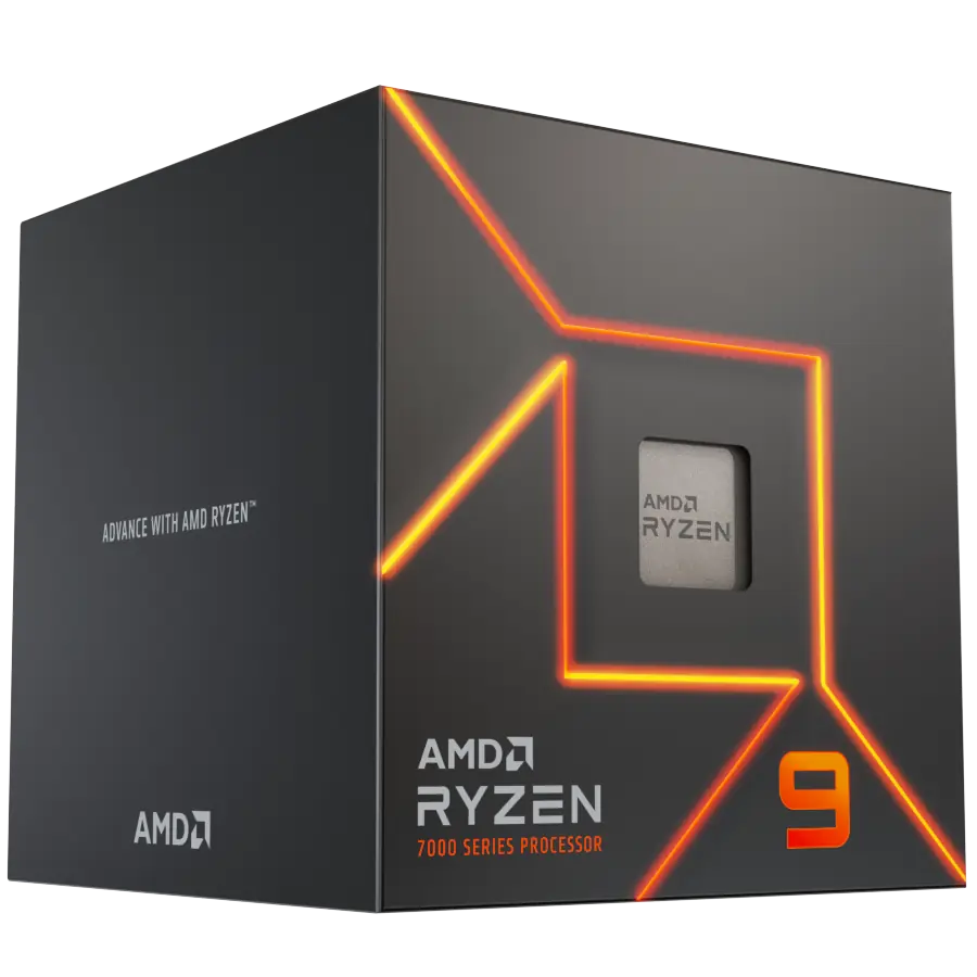 Procesador AMD Ryzen 9 7900 5.4GHz 12C/24T 64MB Gráficos Radeon Zen4 AM5 c/ Cooler RGB