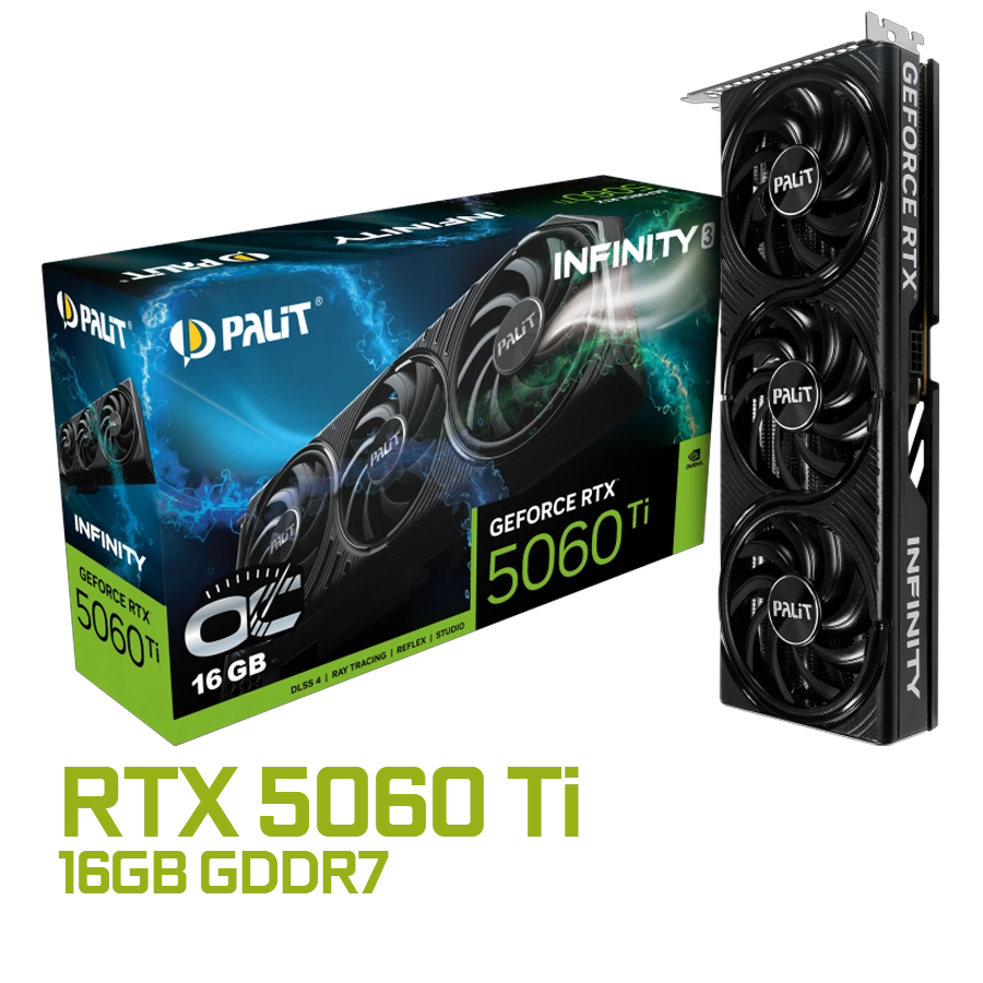 PLACA DE VIDEO PALIT GEFORCE RTX 5060 TI INFINITY 3 OC SFF 16GB GDDR7 128BIT PCIE 5.0