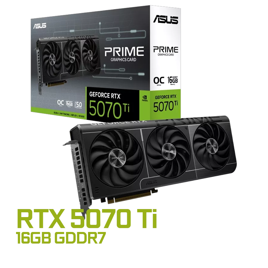 PLACA DE VIDEO ASUS PRIME GEFORCE RTX 5070 TI OC 16GB GDDR7 256BIT PCIE 5.0 SFF