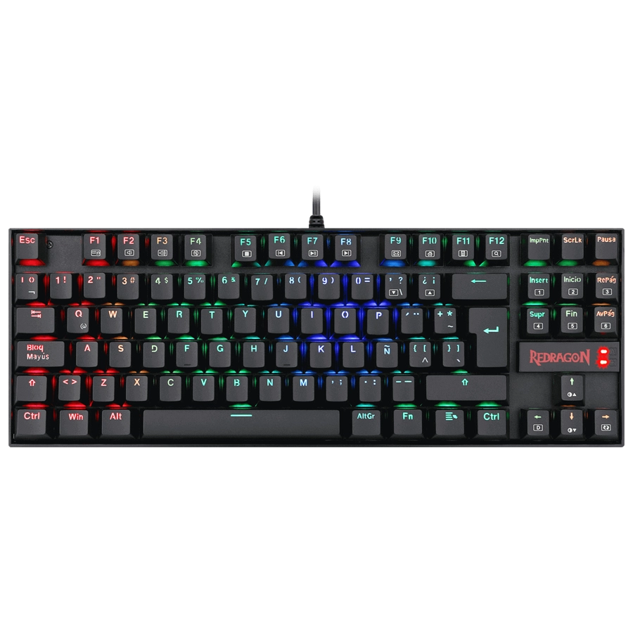 Teclado Mecánico Redragon Kumara K552RGB-1 TKL RGB Switch Red Español Negro