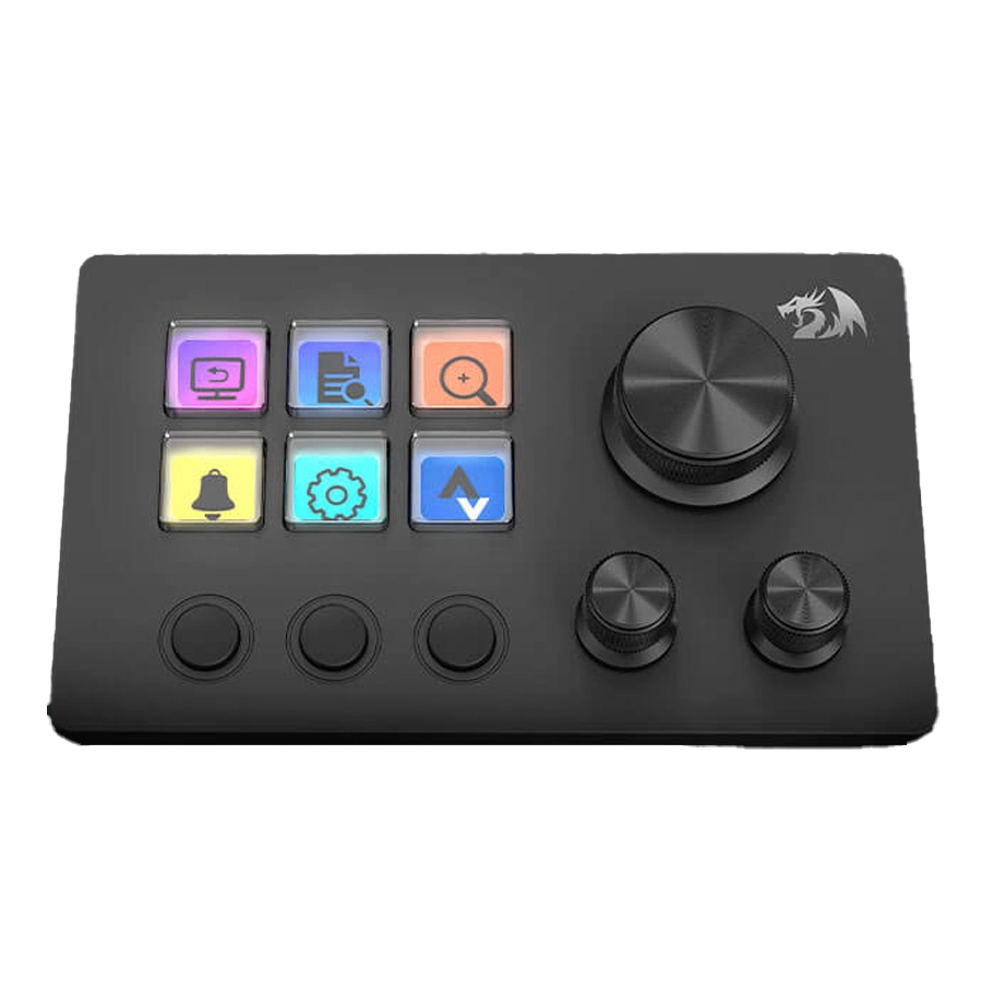 STREAM DECK REDRAGON SKYRIDER SS-551 6 BOTONES LCD 3 PERILLAS 3 BOTONES