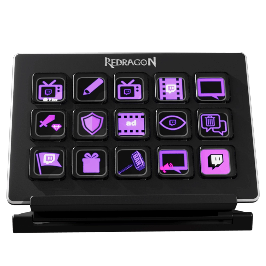 STREAM DECK REDRAGON STREAMCRAFT SS-550 15 BOTONES LCD
