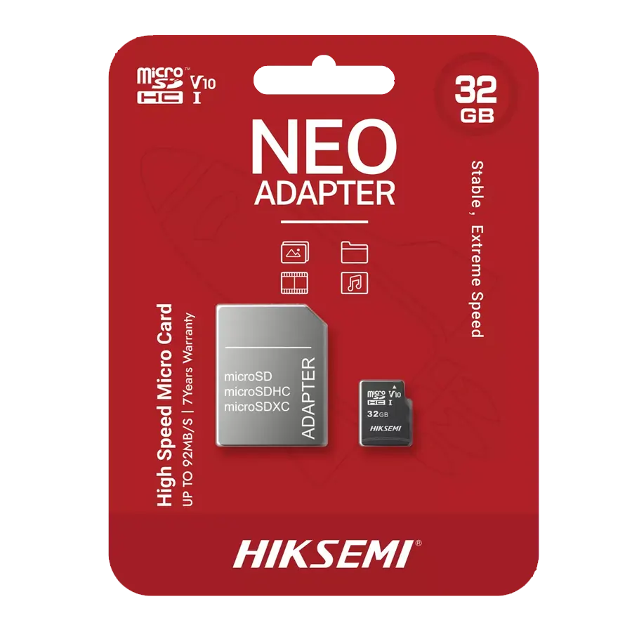 Tarjeta microSD HIKSEMI HS-TF-C1 32GB microSDHC 92MB/s c/ Adaptador SD