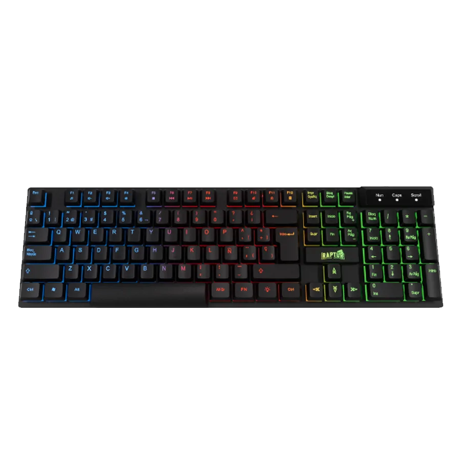 Teclado Gamer Raptor Fireclaw M1 Negro LED 7 Colores