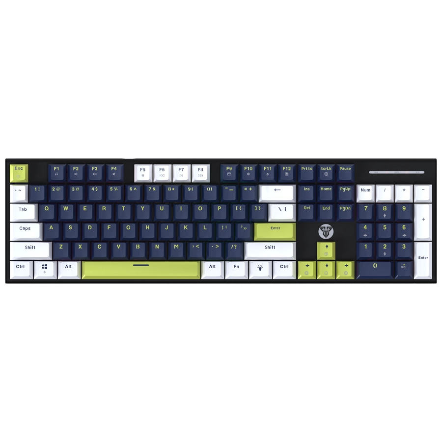 TECLADO MECÁNICO FANTECH ATOM104S MK878S MORI 100% ARGB USB AZUL MARINO SWITCH TARO INGLÉS US