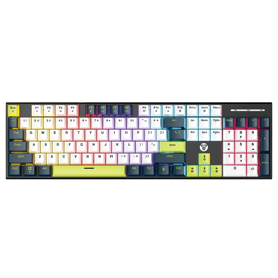 TECLADO MECÁNICO FANTECH ATOM104S MK878S MORI EDITION ARGB USB AZUL/BLANCO SWITCH RED INGLÉS US