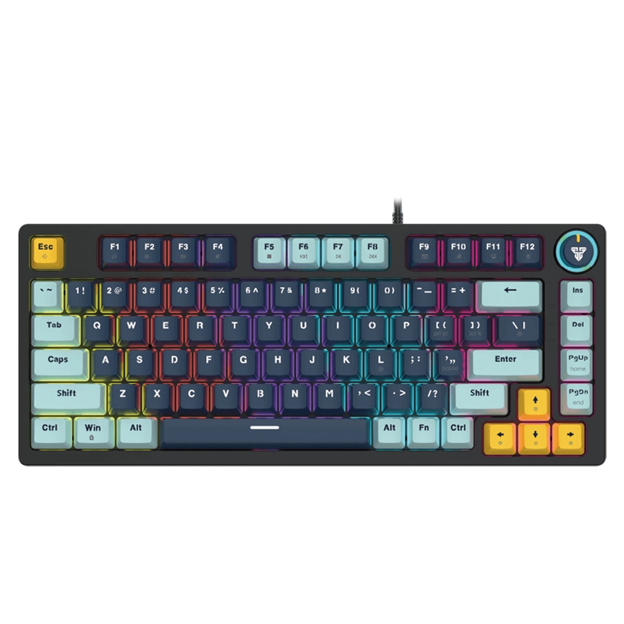 TECLADO MECÁNICO FANTECH ATOM63 MK874V2 MIZU EDITION ARGB USB AZUL MARINO SWITCH RED INGLÉS US