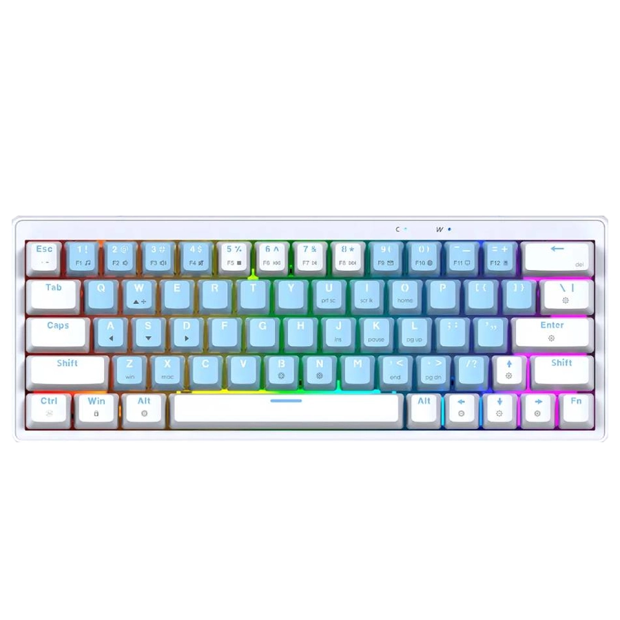 TECLADO MECÁNICO FANTECH ATOM X63 MK611 AME EDITION ARGB USB AZUL/BLANCO SWITCH ROSIE INGLÉS US