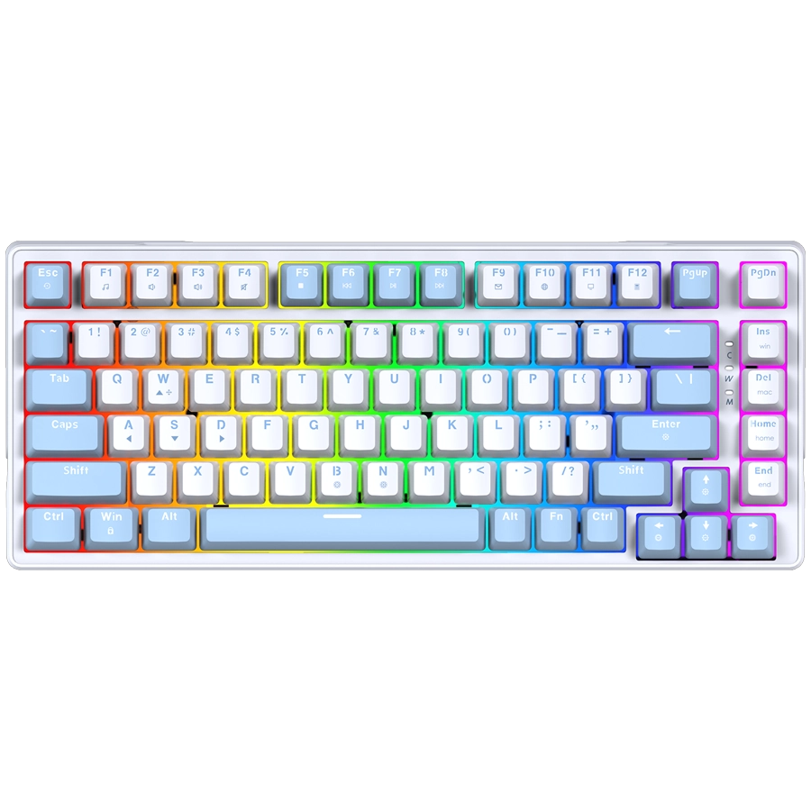 TECLADO MECÁNICO FANTECH ATOM X83 MK612 AME 75% ARGB USB BLANCO SWITCH TARO INGLÉS US