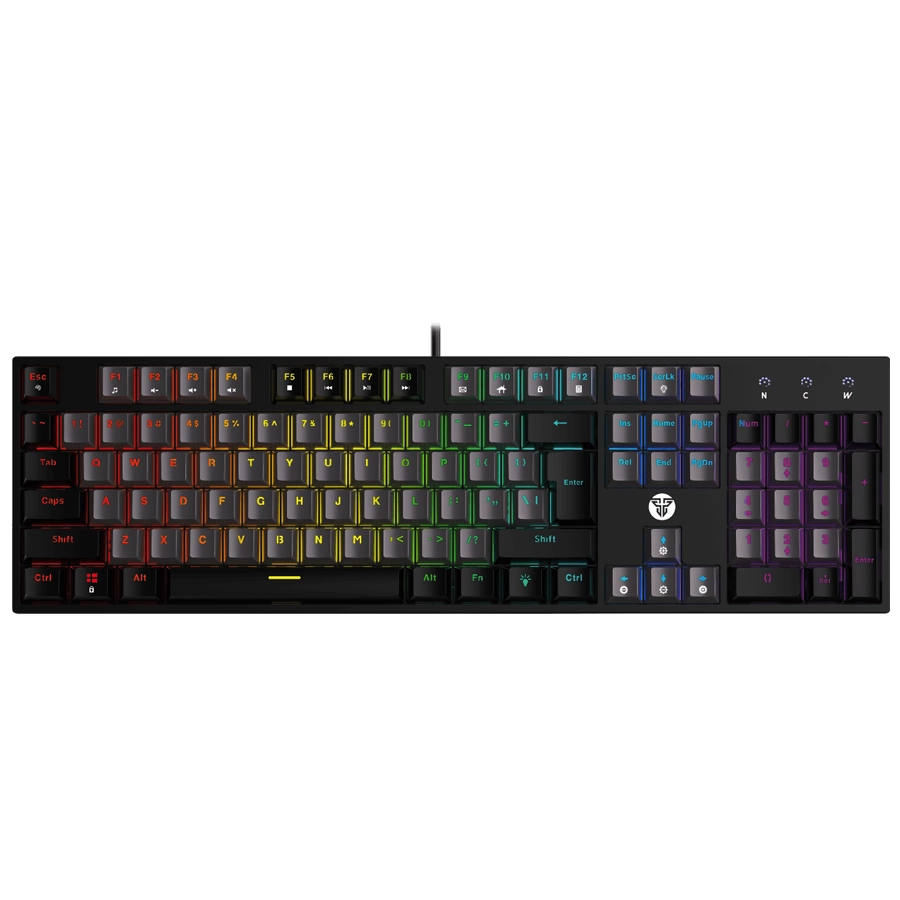 TECLADO MECÁNICO FANTECH ATOM104 MK886V2 SUMI EDITION ARGB USB GRIS SWITCH RED INGLÉS US