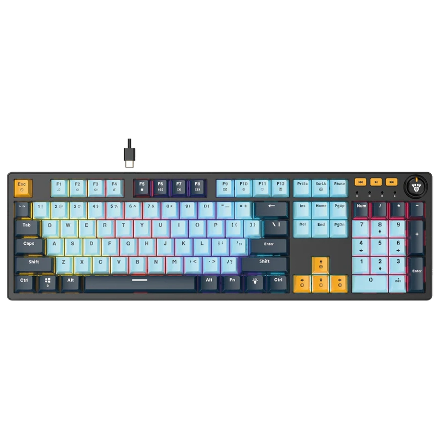 TECLADO MECÁNICO FANTECH ATOM107S MK893S MIZU EDITION ARGB USB AZUL SWITCH ROSIE INGLÉS US