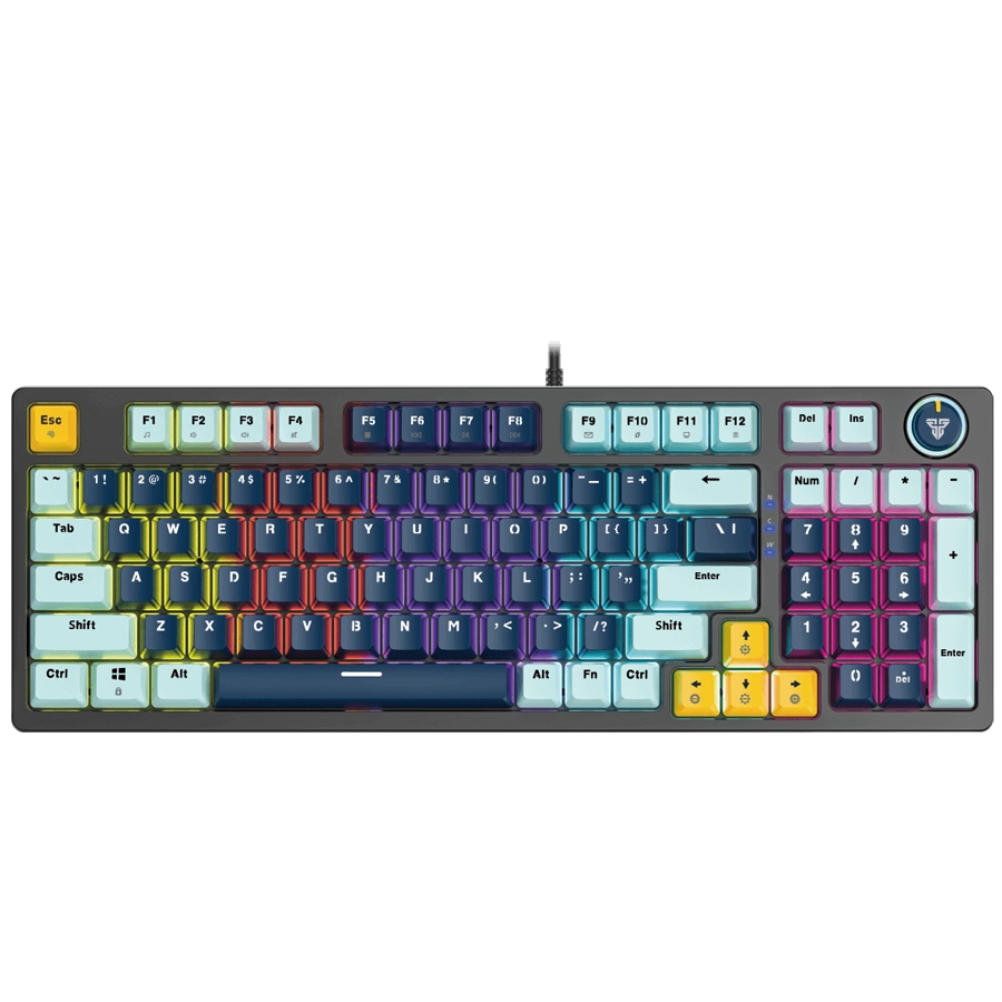 TECLADO MECÁNICO FANTECH ATOM96 MK890V2 MIZU EDITION ARGB USB AZUL MARINO SWITCH RED INGLÉS US