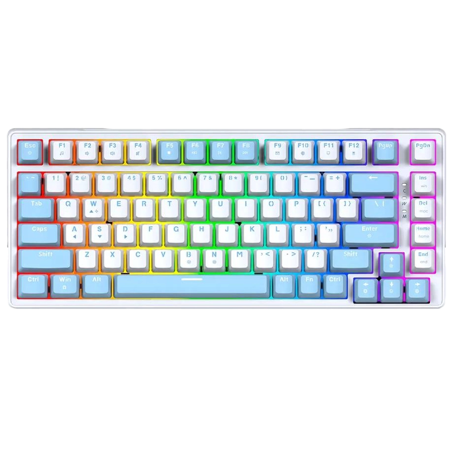 TECLADO MECÁNICO FANTECH ATOM X83 MK612 AME EDITION ARGB USB BLANCO/AZUL SWITCH ROSIE INGLÉS US