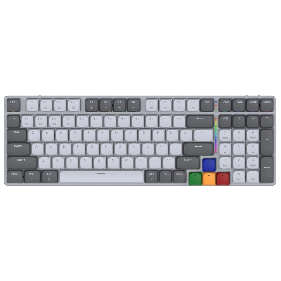 TECLADO MECÁNICO INALÁMBRICO FANTECH MAXFIT AIR99 MK915 LOW PROFILE ARGB GRIS SWITCH RED INGLÉS US