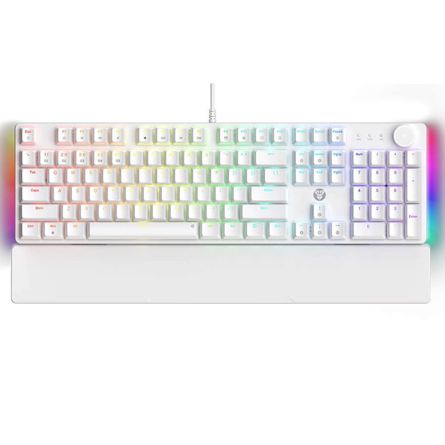 TECLADO MECÁNICO FANTECH MK894 MAXPOWER II ARGB REPOSAMUÑECA USB BLANCO SWITCH LEMON ZEST INGLÉS US
