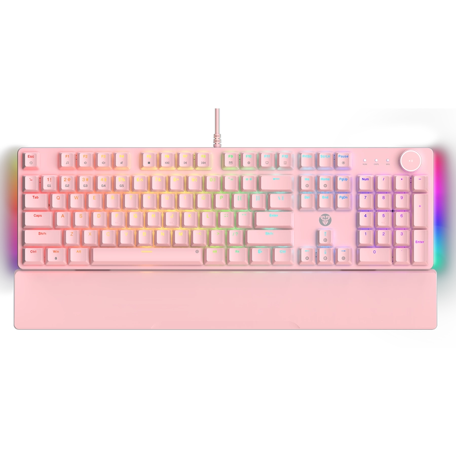 TECLADO MECÁNICO FANTECH MK894 MAXPOWER II ARGB REPOSAMUÑECA USB ROSA SWITCH LEMON ZEST INGLÉS US