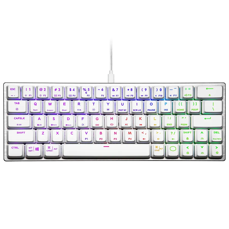 Teclado Mecánico Gamer Cooler Master SK620 60% Blanco Switch Red Low Profile RGB Inglés US