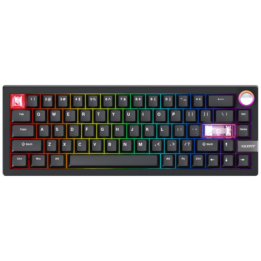 TECLADO MECÁNICO INALÁMBRICO FANTECH MAXFIT6 MK920 QMK 65% ARGB BT USB NEGRO SWITCH BROWN INGLÉS US