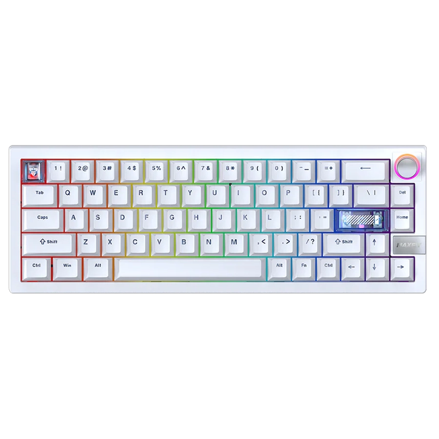 TECLADO MECÁNICO INALÁMBRICO FANTECH MAXFIT6 MK920 QMK 65% ARGB BT USB BLANCO SWITCH BROWN INGLÉS US