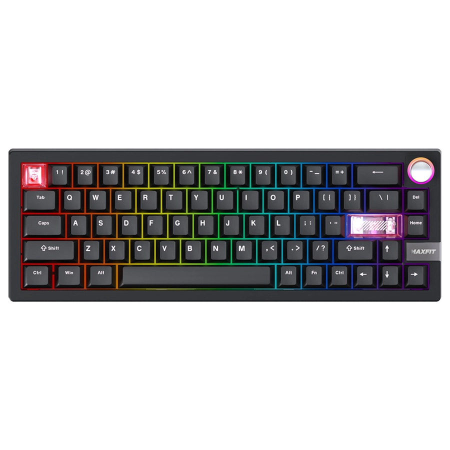 TECLADO MECÁNICO INALÁMBRICO FANTECH MAXFIT6 MK920 QMK 65% ARGB BT USB NEGRO SWITCH BROWN INGLÉS US