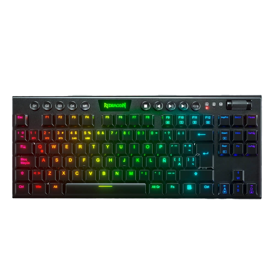 TECLADO MECÁNICO INALÁMBRICO REDRAGON HORUS TKL K621 RGB NEGRO SWITCH RED ESPAÑOL LA