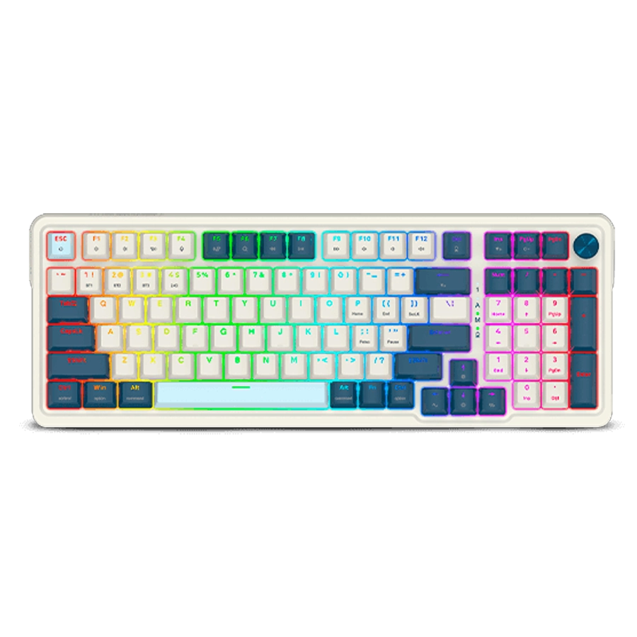 TECLADO MECÁNICO INALÁMBRICO REDRAGON EISA PRO K686WB RGB 96% BT BLANCO/AZUL SWITCH RED ESPAÑOL LA