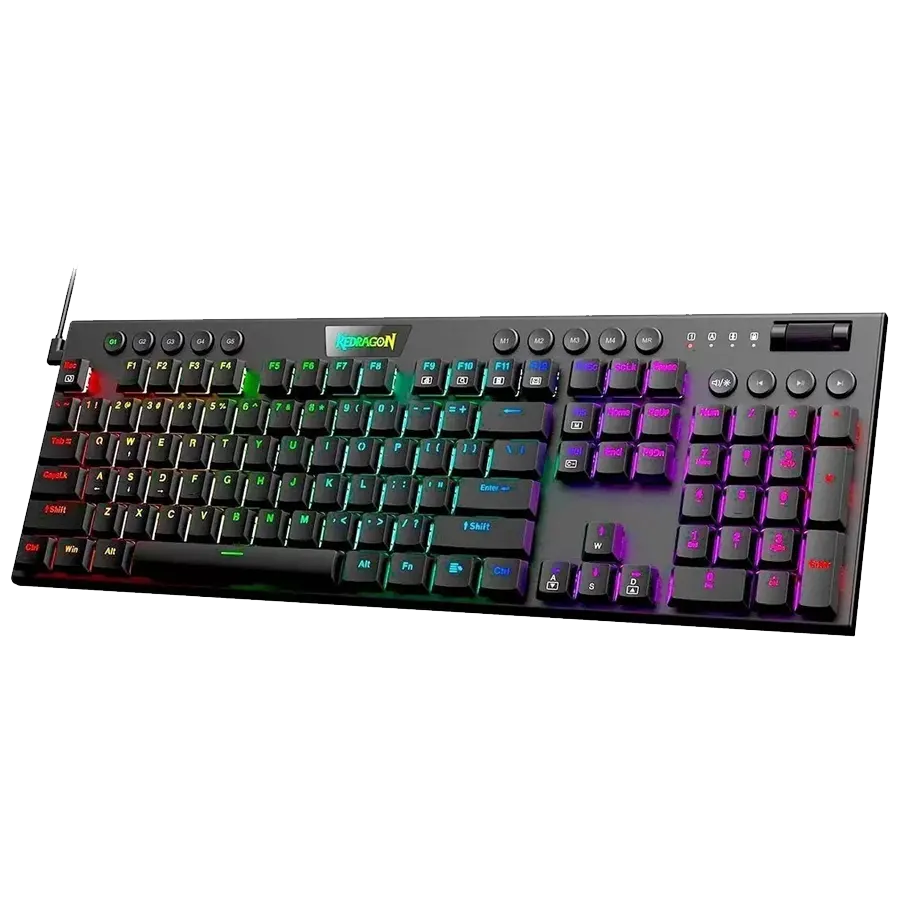 Teclado Mecánico Redragon Horus K619 RGB FS Negro Switch Red Español