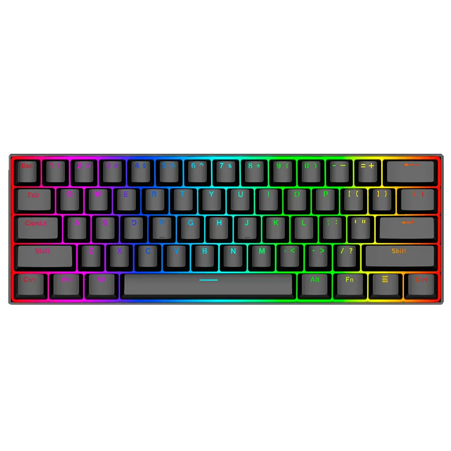 TECLADO MECÁNICO REDRAGON DRAGONBORN K630 RGB 60% NEGRO SWITCH BROWN ESPAÑOL