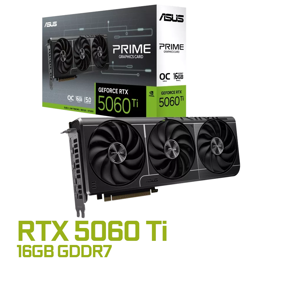 PLACA DE VIDEO ASUS GEFORCE RTX 5060 TI PRIME OC 16GB GDDR7 128BIT PCIE 5.0
