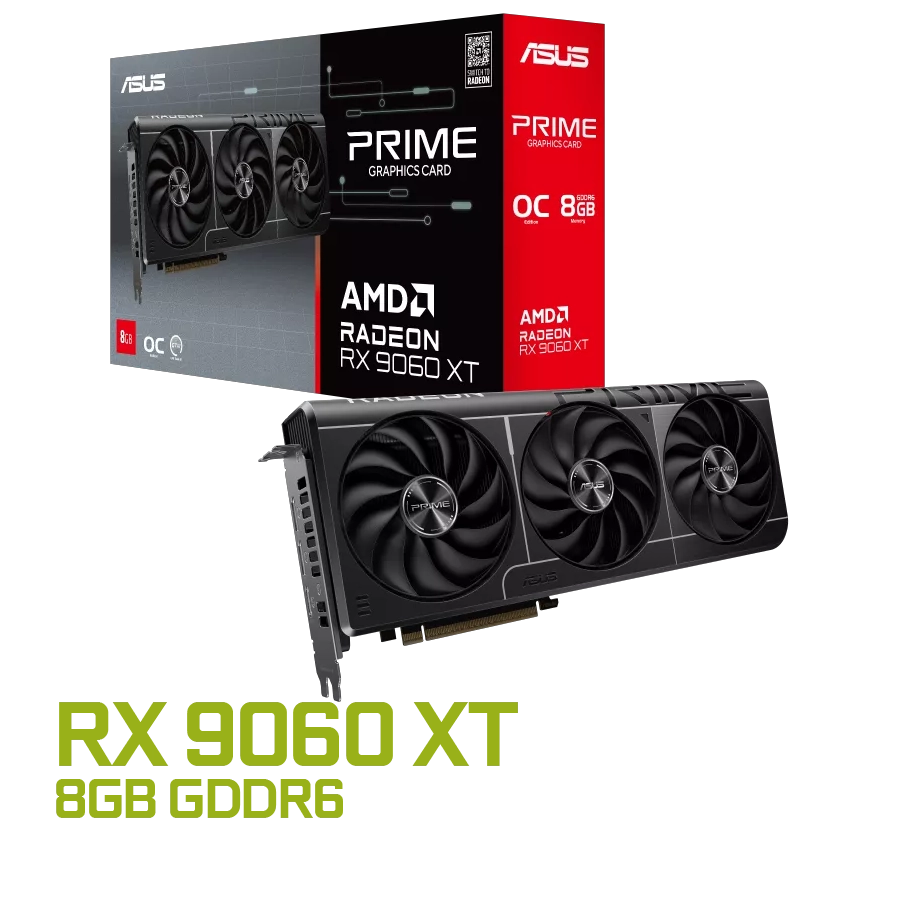 PLACA DE VIDEO ASUS PRIME RADEON RX 9060 XT OC 8GB GDDR6 128BIT PCIE 5.0