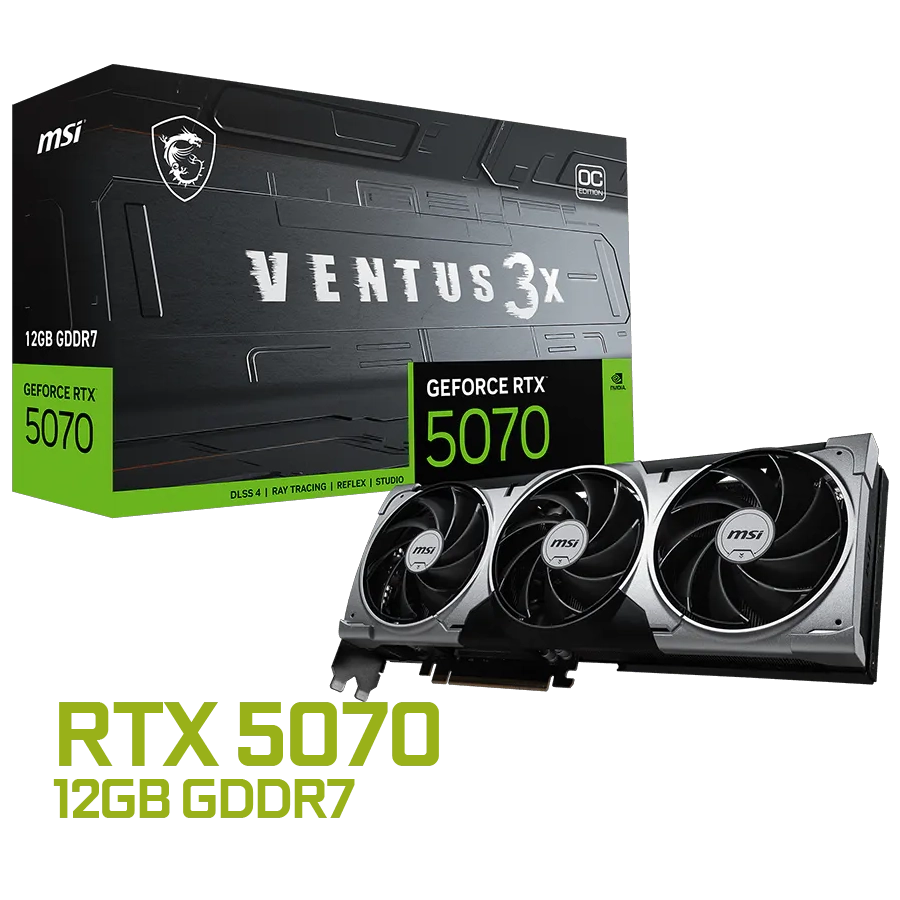 Placa de Video MSI GeForce RTX 5070 VENTUS 3X OC 12GB GDDR7 192bit PCIe 5.0 SFF