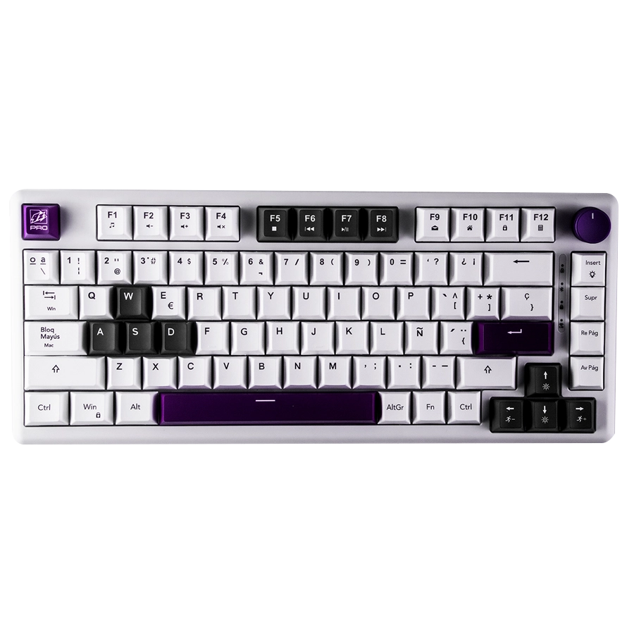 Teclado Mecánico Inalámbrico 9Z Ghost TKL Switch Cyan RGB BT USB Español Blanco