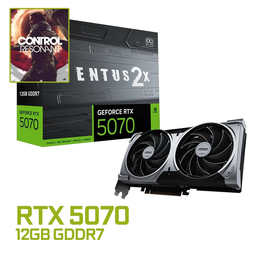 [BUNDLE] PLACA DE VIDEO MSI GEFORCE RTX 5070 VENTUS 2X OC 12GB GDDR7 192BIT PCIE 5.0 SFF + CONTROL