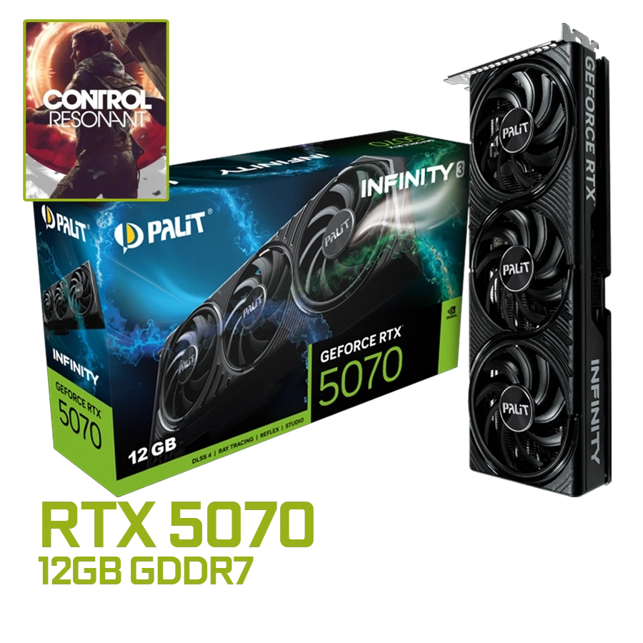 [BUNDLE] PLACA DE VIDEO PALIT GEFORCE RTX 5070 INFINITY 3 12GB GDDR7 192BIT PCIE 5.0 SFF + CONTROL