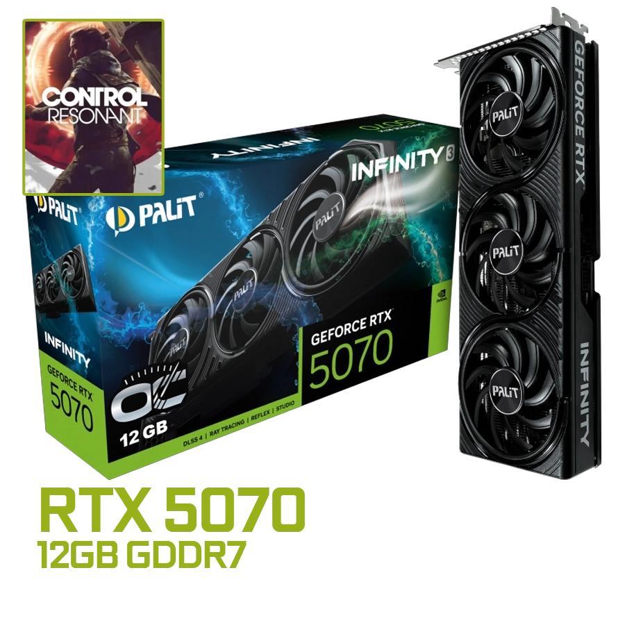 [BUNDLE] PLACA DE VIDEO PALIT GEFORCE RTX 5070 INFINITY 3 OC 12GB GDDR7 192BIT PCIE 5.0 + CONTROL