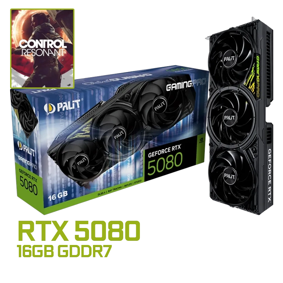 [BUNDLE] PLACA DE VIDEO PALIT GEFORCE RTX 5080 GAMINGPRO 16GB GDDR7 256BIT PCIE 5.0 ARGB + CONTROL